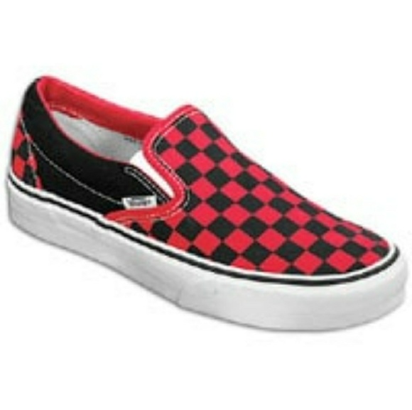 mens vans red checkerboard